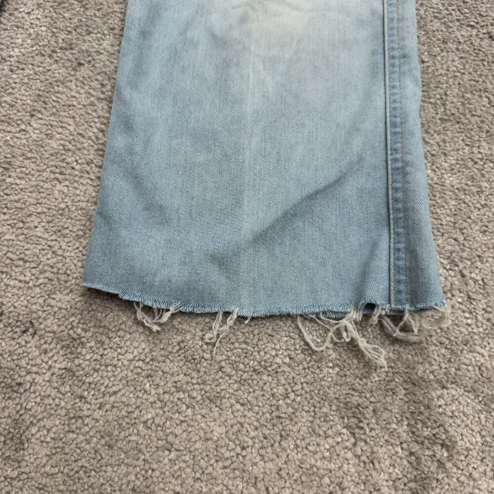 Levi's Vintage Y2K 2001 Light Wash Crop Denim Jeans Mens 34x30 Straight Leg